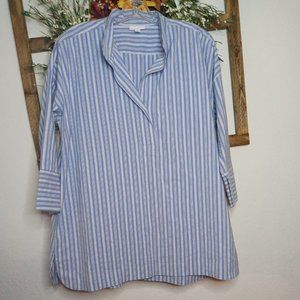 J.Jill Blue V-neck Blouse Size Large